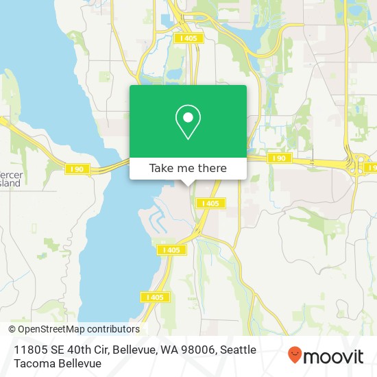 Mapa de 11805 SE 40th Cir, Bellevue, WA 98006