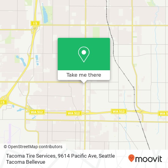 Mapa de Tacoma Tire Services, 9614 Pacific Ave