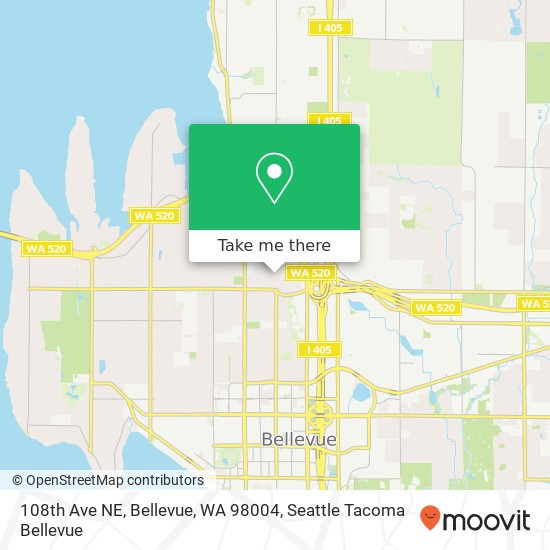 Mapa de 108th Ave NE, Bellevue, WA 98004