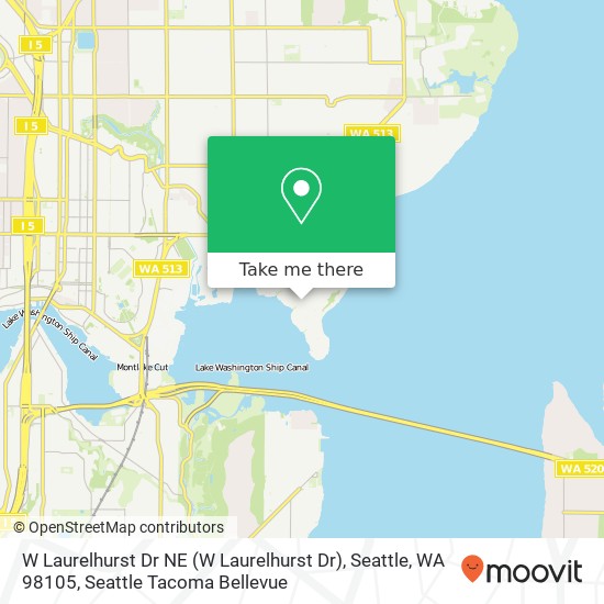 Mapa de W Laurelhurst Dr NE (W Laurelhurst Dr), Seattle, WA 98105