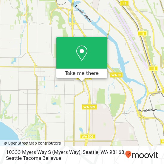 Mapa de 10333 Myers Way S (Myers Way), Seattle, WA 98168