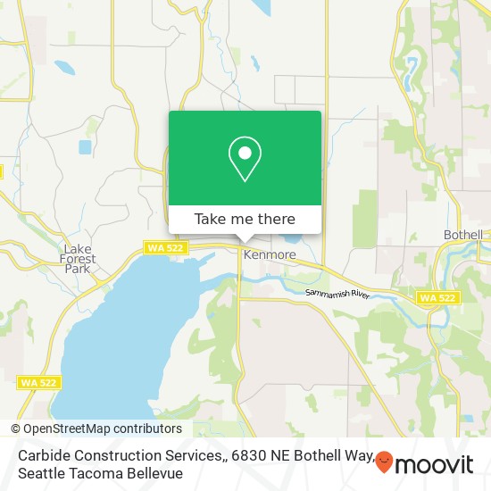 Mapa de Carbide Construction Services,, 6830 NE Bothell Way