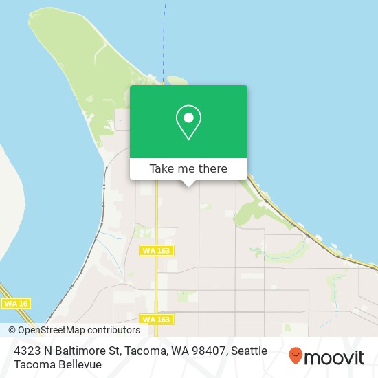 Mapa de 4323 N Baltimore St, Tacoma, WA 98407