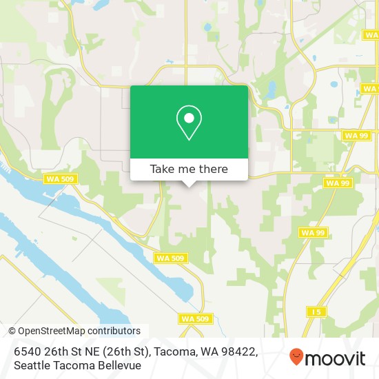 Mapa de 6540 26th St NE (26th St), Tacoma, WA 98422
