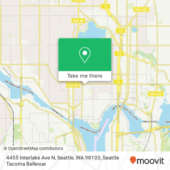 Mapa de 4455 Interlake Ave N, Seattle, WA 98103