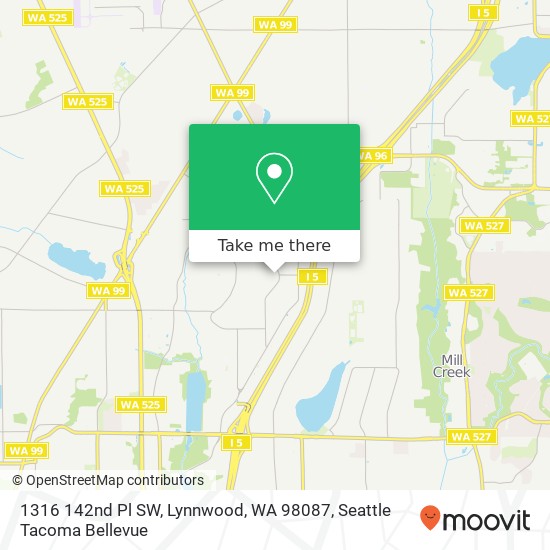 Mapa de 1316 142nd Pl SW, Lynnwood, WA 98087