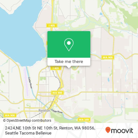 Mapa de 2424,NE 10th St NE 10th St, Renton, WA 98056