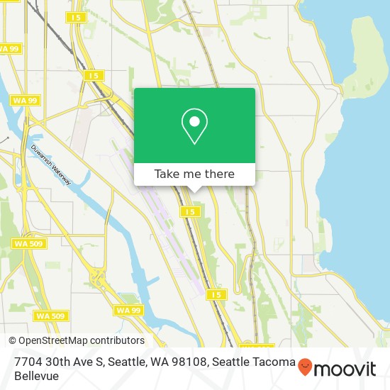 Mapa de 7704 30th Ave S, Seattle, WA 98108