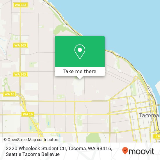 Mapa de 2220 Wheelock Student Ctr, Tacoma, WA 98416