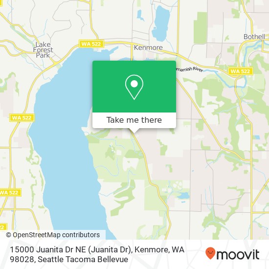 Mapa de 15000 Juanita Dr NE (Juanita Dr), Kenmore, WA 98028