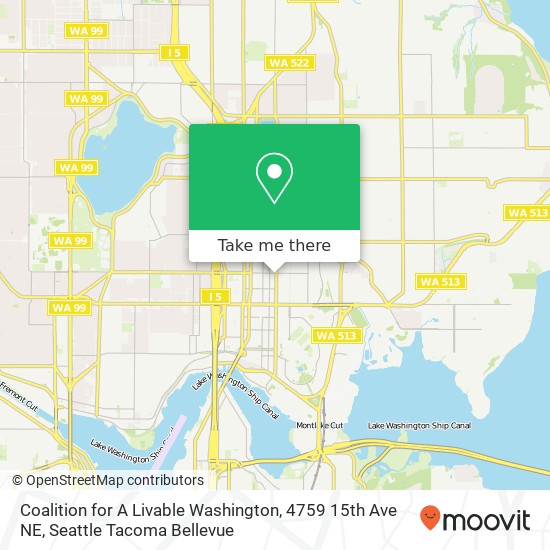 Coalition for A Livable Washington, 4759 15th Ave NE map