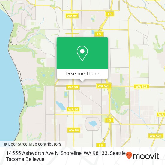 Mapa de 14555 Ashworth Ave N, Shoreline, WA 98133