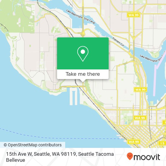 Mapa de 15th Ave W, Seattle, WA 98119