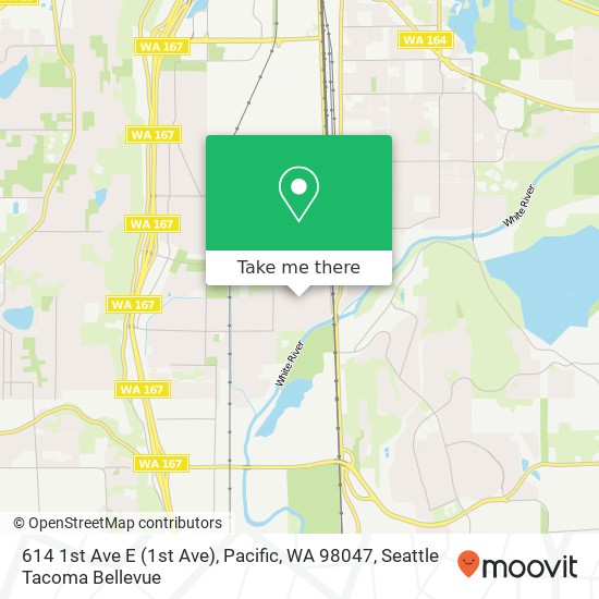Mapa de 614 1st Ave E (1st Ave), Pacific, WA 98047