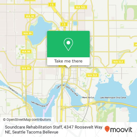 Mapa de Soundcare Rehabilitation Staff, 4347 Roosevelt Way NE