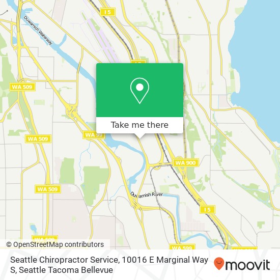 Mapa de Seattle Chiropractor Service, 10016 E Marginal Way S