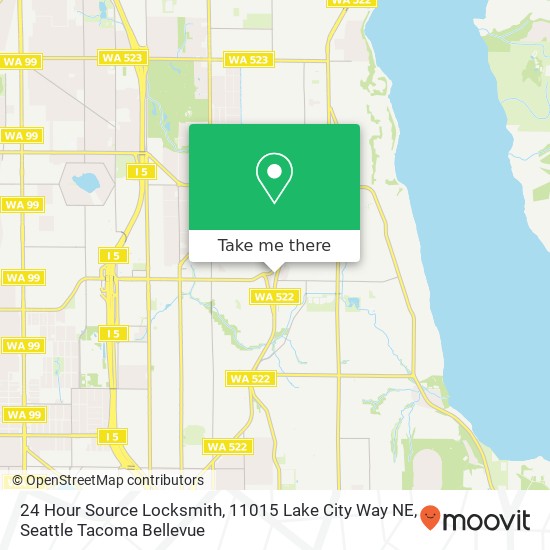 24 Hour Source Locksmith, 11015 Lake City Way NE map