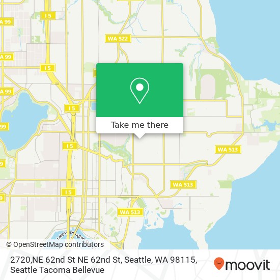 Mapa de 2720,NE 62nd St NE 62nd St, Seattle, WA 98115