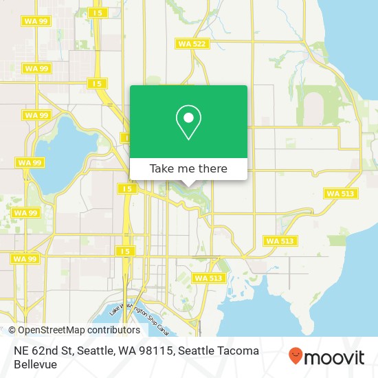 Mapa de NE 62nd St, Seattle, WA 98115