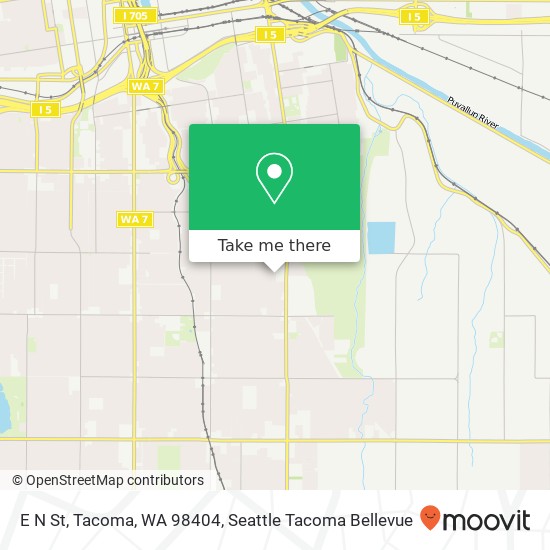 Mapa de E N St, Tacoma, WA 98404