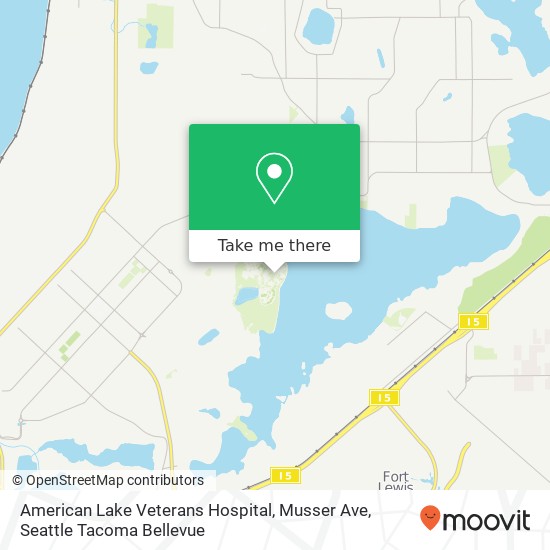 Mapa de American Lake Veterans Hospital, Musser Ave