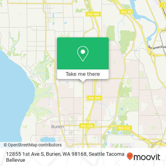 Mapa de 12855 1st Ave S, Burien, WA 98168