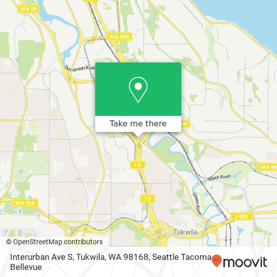 Mapa de Interurban Ave S, Tukwila, WA 98168