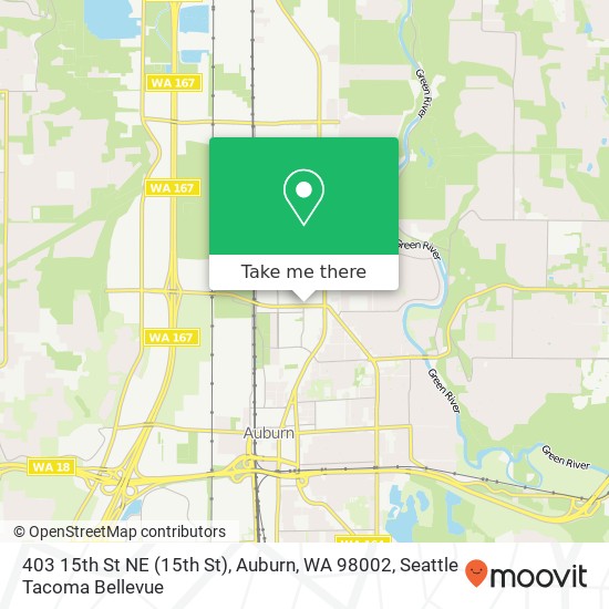 Mapa de 403 15th St NE (15th St), Auburn, WA 98002