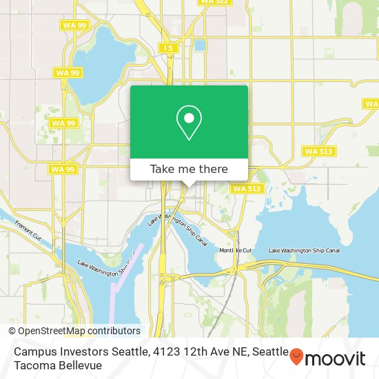 Campus Investors Seattle, 4123 12th Ave NE map