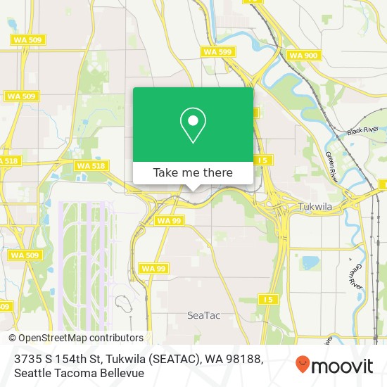 Mapa de 3735 S 154th St, Tukwila (SEATAC), WA 98188