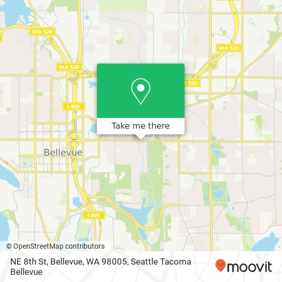 Mapa de NE 8th St, Bellevue, WA 98005