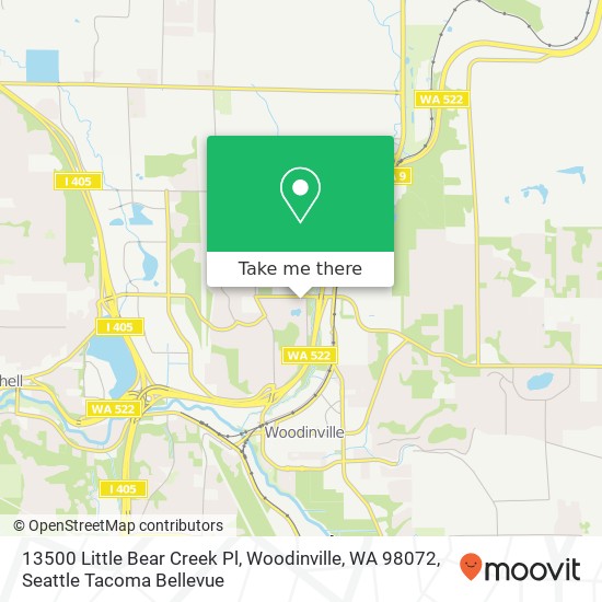 Mapa de 13500 Little Bear Creek Pl, Woodinville, WA 98072