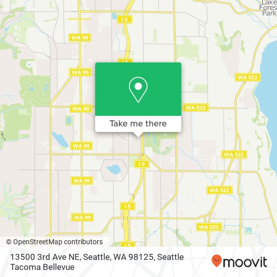 Mapa de 13500 3rd Ave NE, Seattle, WA 98125