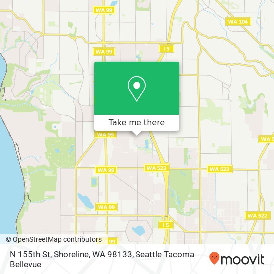 Mapa de N 155th St, Shoreline, WA 98133