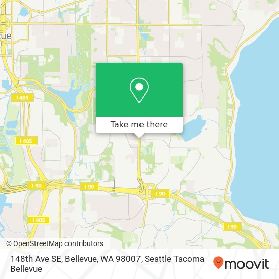 148th Ave SE, Bellevue, WA 98007 map