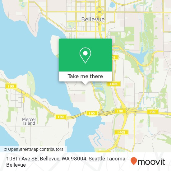 Mapa de 108th Ave SE, Bellevue, WA 98004