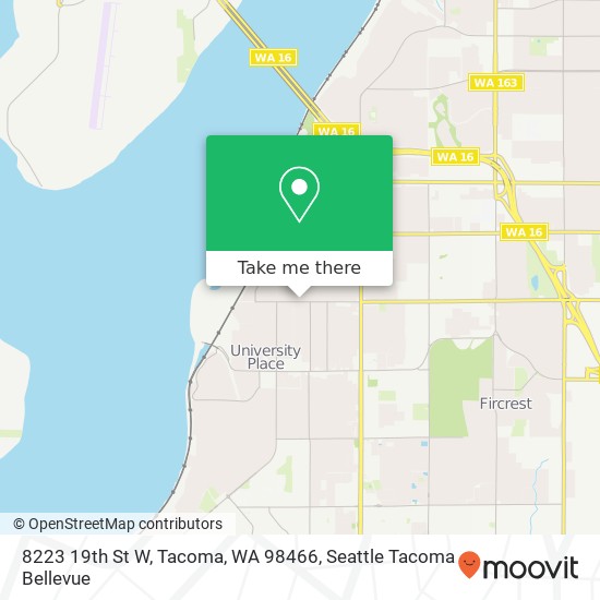 Mapa de 8223 19th St W, Tacoma, WA 98466