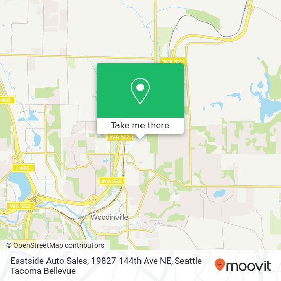 Mapa de Eastside Auto Sales, 19827 144th Ave NE