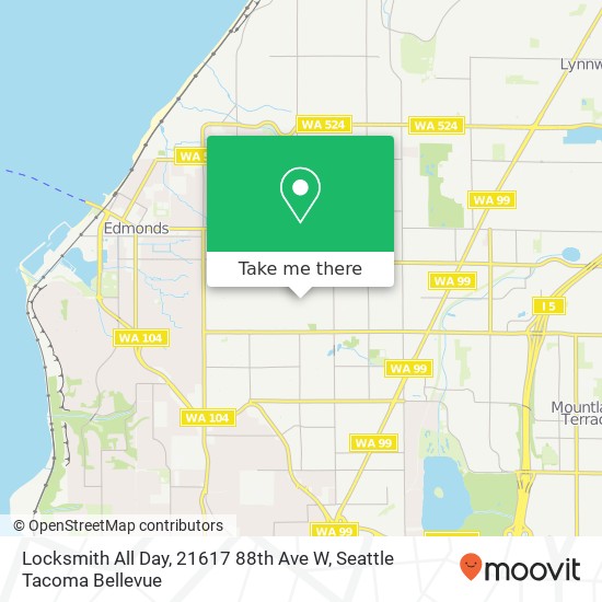 Mapa de Locksmith All Day, 21617 88th Ave W