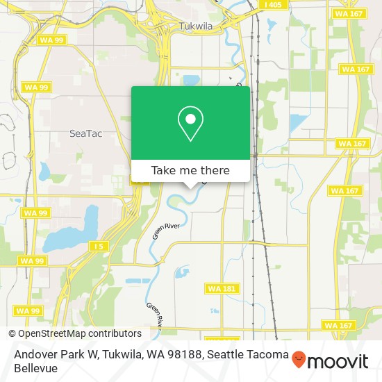 Mapa de Andover Park W, Tukwila, WA 98188