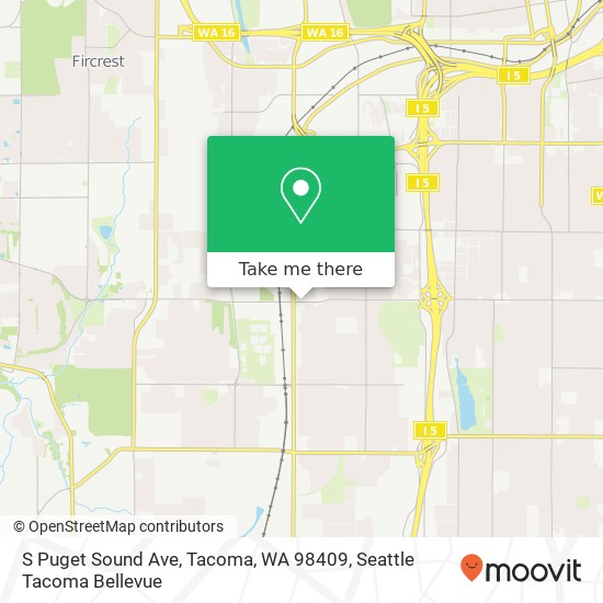 Mapa de S Puget Sound Ave, Tacoma, WA 98409