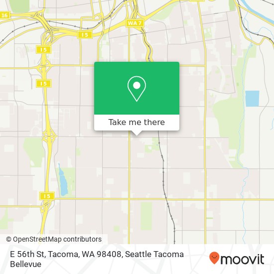 Mapa de E 56th St, Tacoma, WA 98408