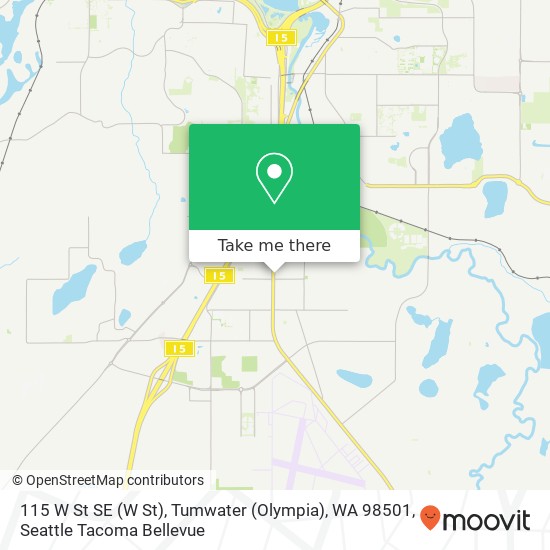 115 W St SE (W St), Tumwater (Olympia), WA 98501 map