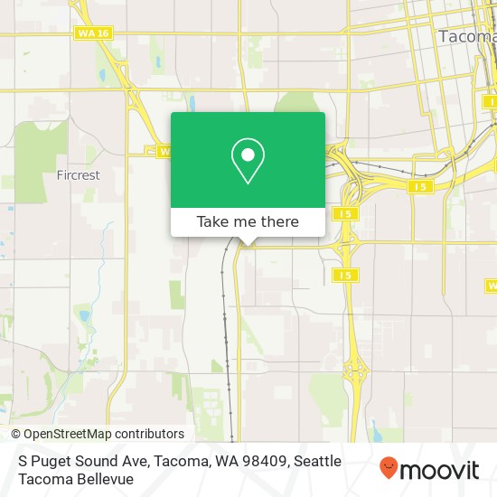 S Puget Sound Ave, Tacoma, WA 98409 map