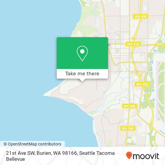 Mapa de 21st Ave SW, Burien, WA 98166