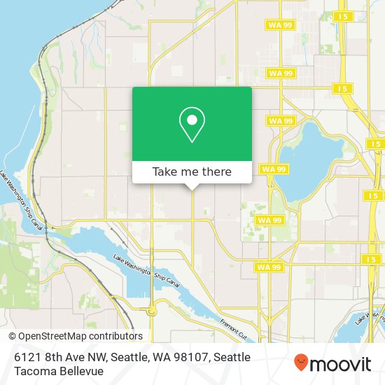 Mapa de 6121 8th Ave NW, Seattle, WA 98107
