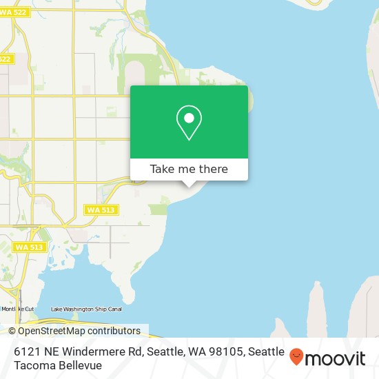 Mapa de 6121 NE Windermere Rd, Seattle, WA 98105