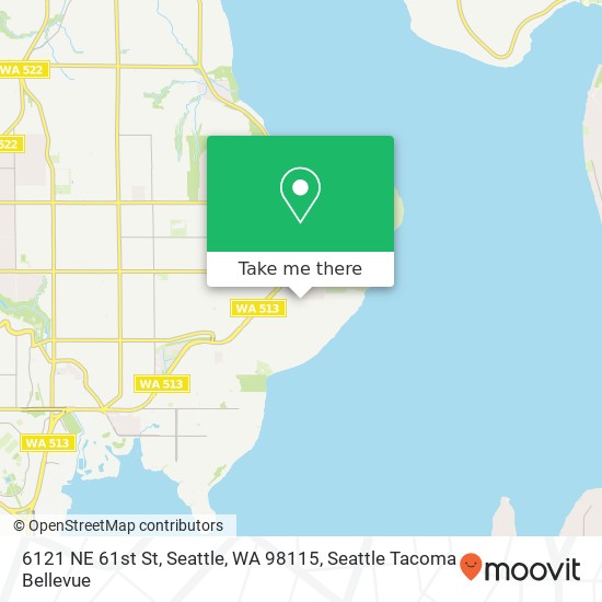 Mapa de 6121 NE 61st St, Seattle, WA 98115