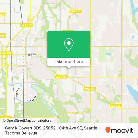 Mapa de Gary K Cowart DDS, 25052 104th Ave SE