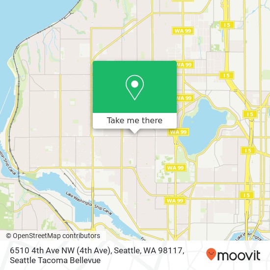 Mapa de 6510 4th Ave NW (4th Ave), Seattle, WA 98117